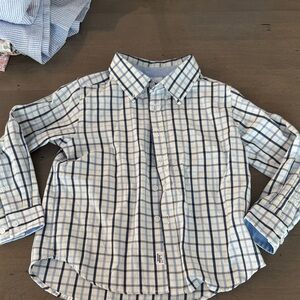 Little English Blue and White Plaid Button Down Shirt size 6